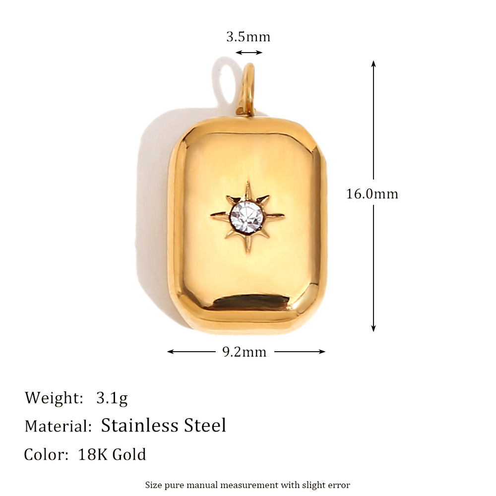 Square diamond pendant-gold