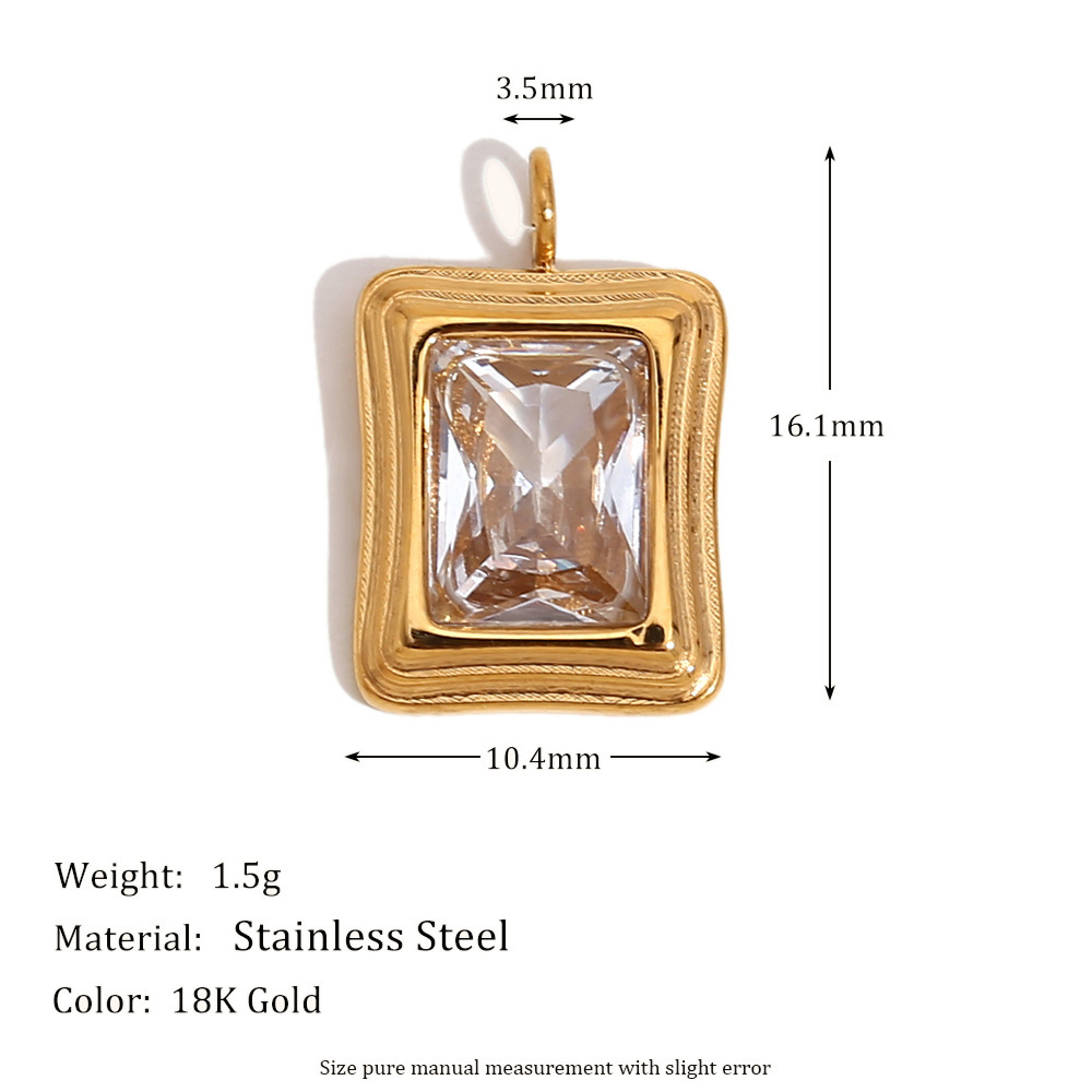 Shaped white diamond pendant-gold