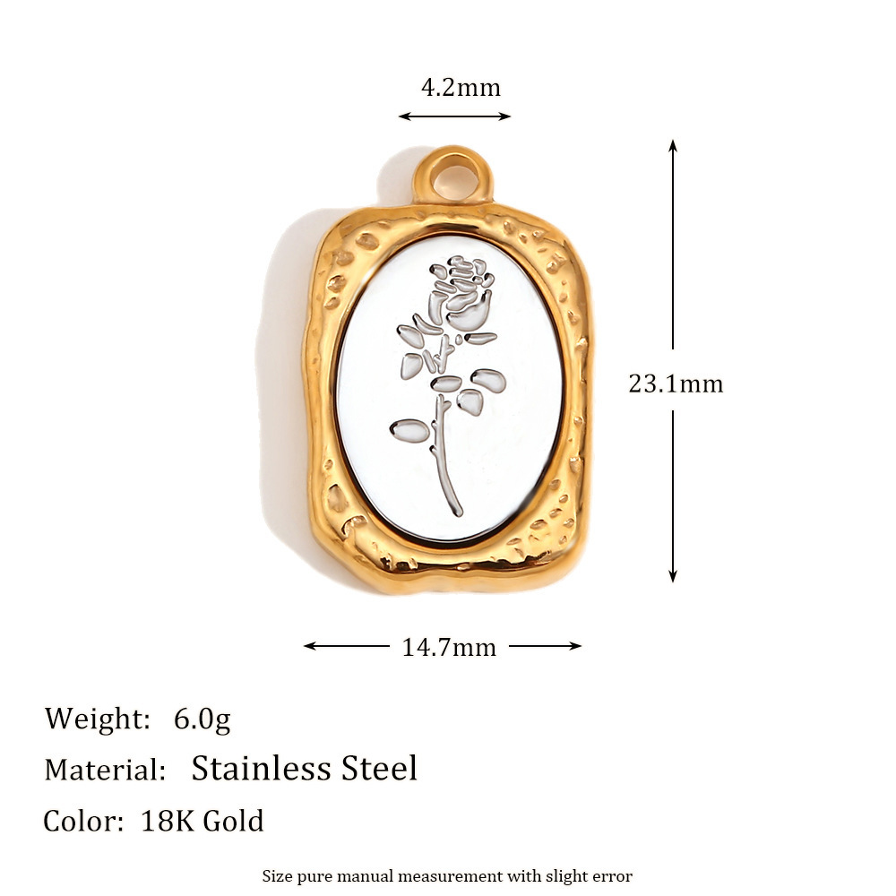 Shell rose pendant-gold