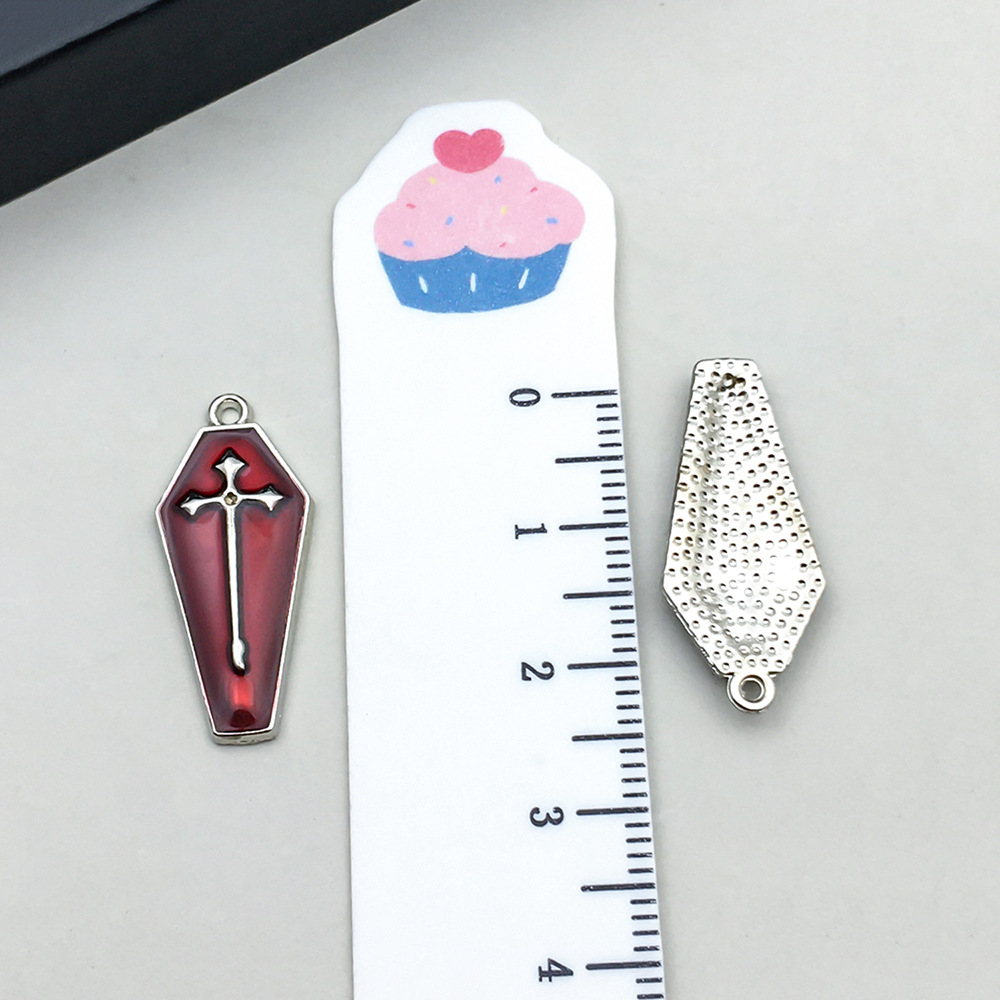 1 red dripping coffin cross 11*25mm-1.9g-15053