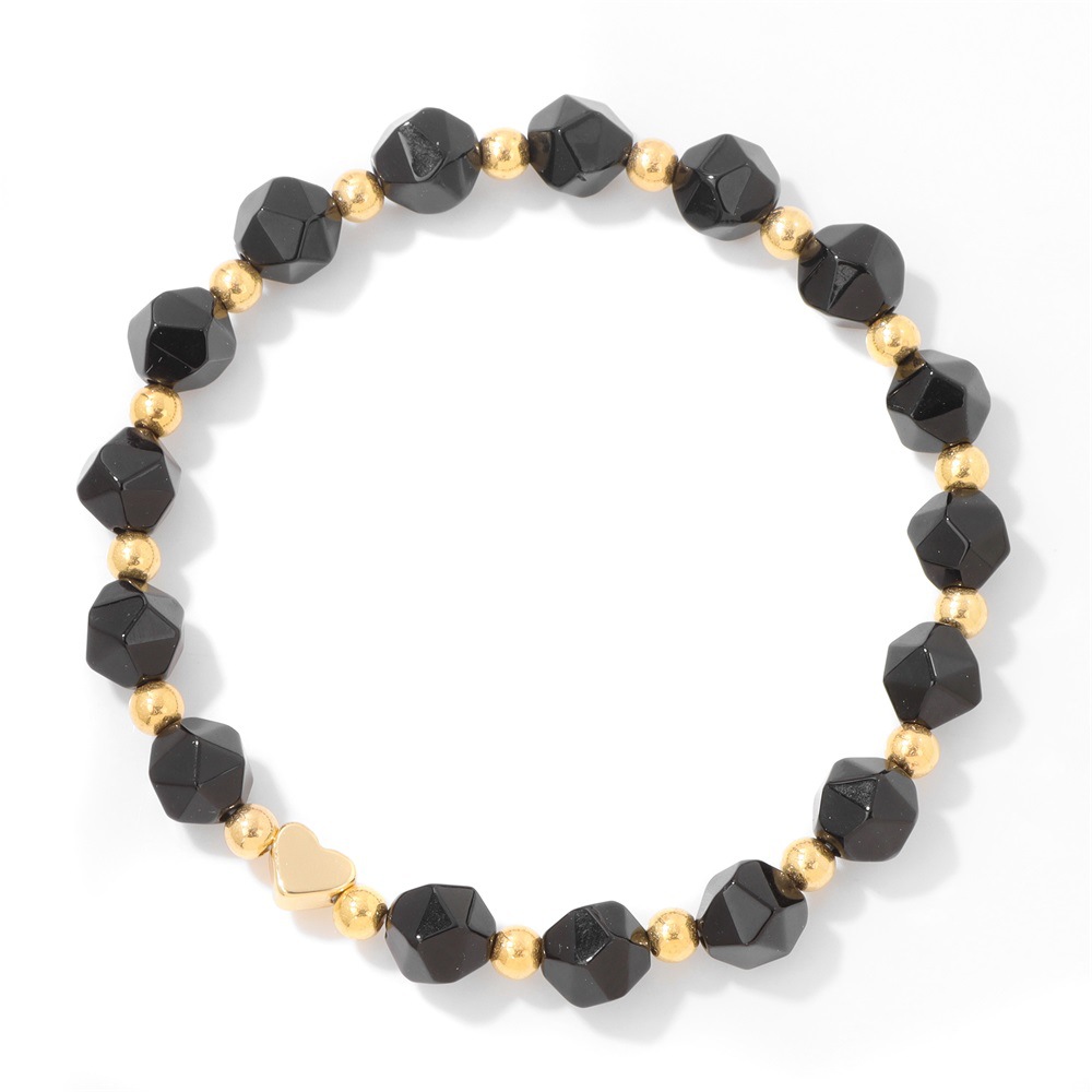 Black agate faceted