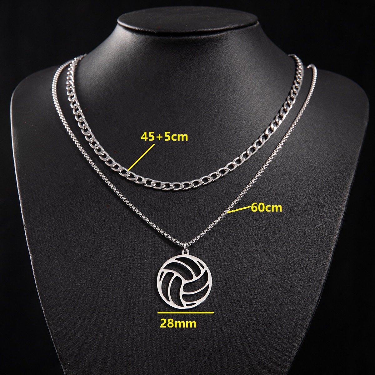 Cuban chain (45 and 5cm) and box chain 60cm