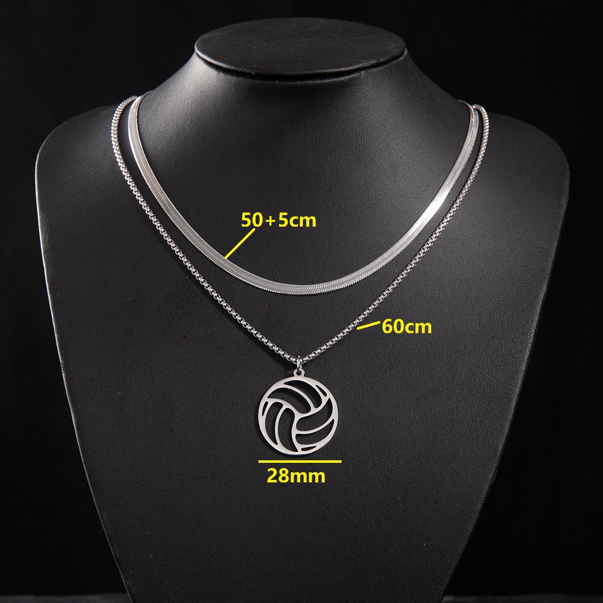 Snake bone chain (50 and 5cm) and box chain 60cm