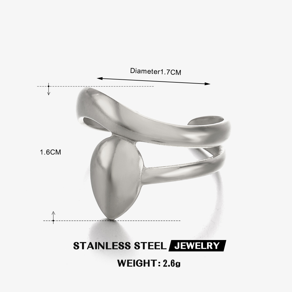 Steel color water drop ring