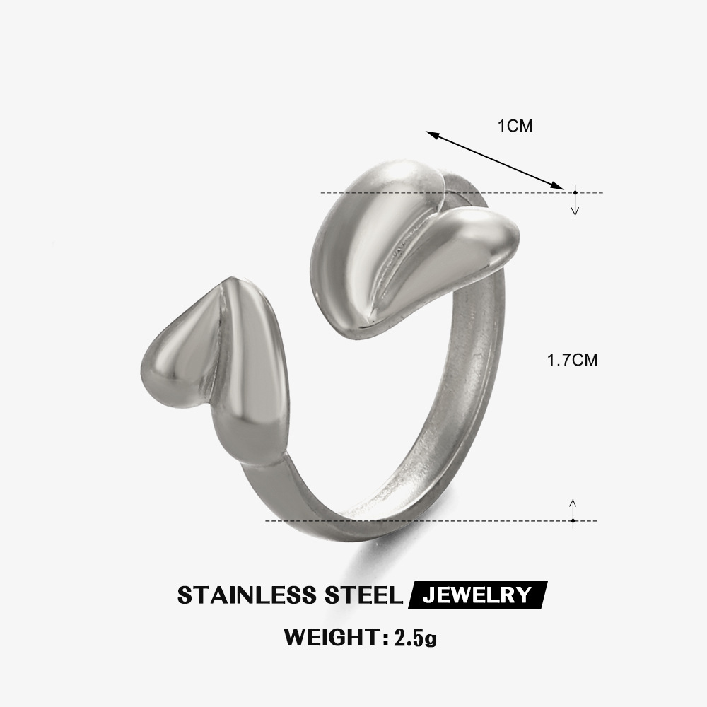 Steel color love ring