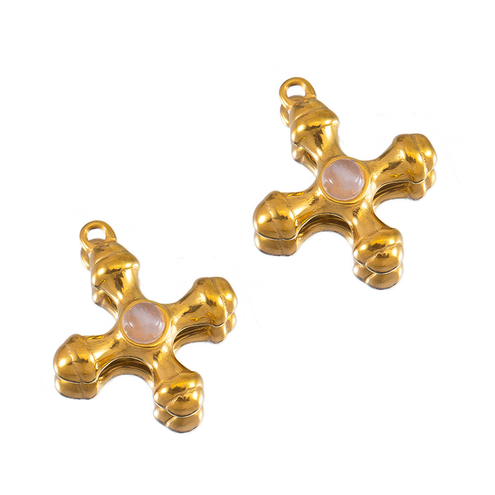 20×23mm gold-pink crystal