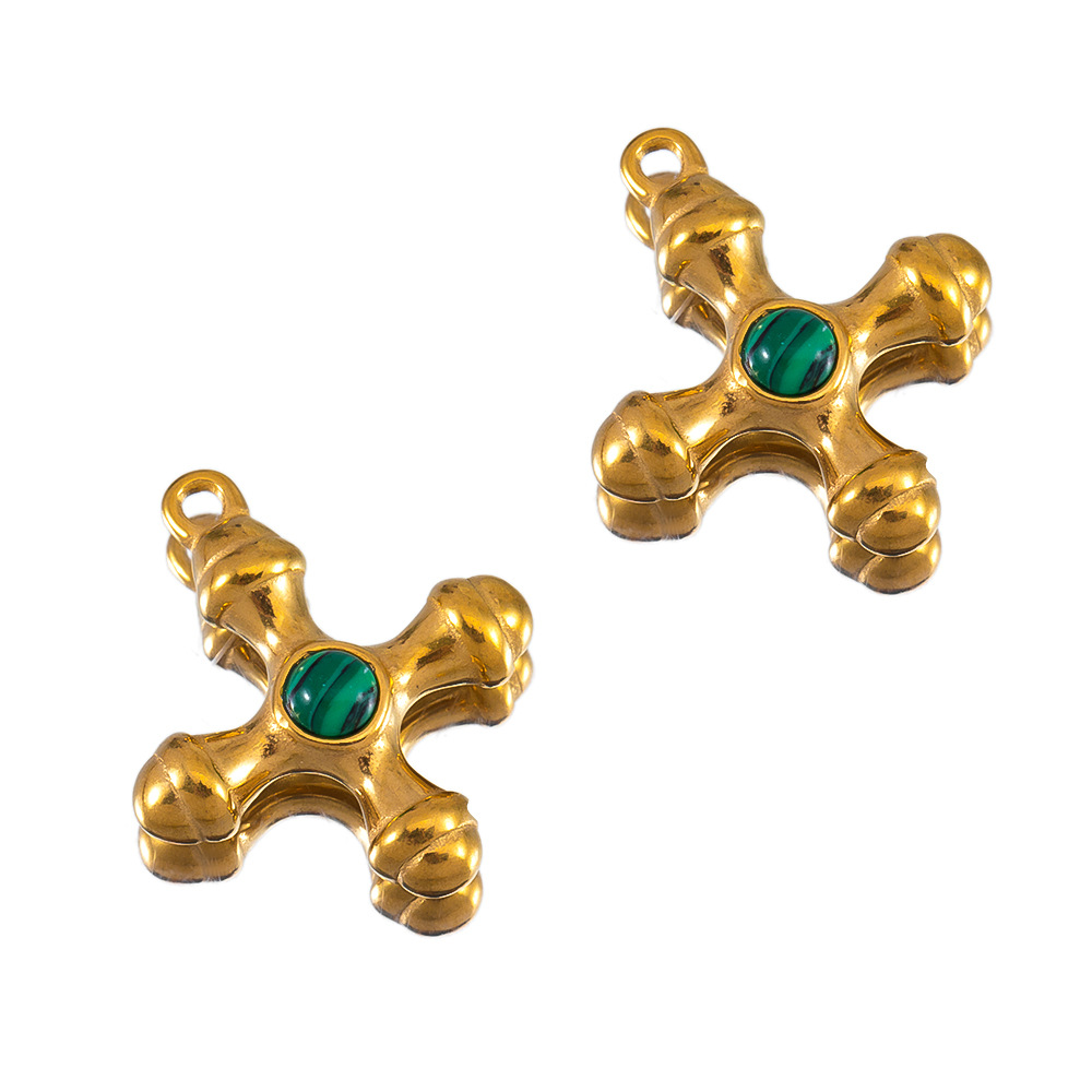 21×23mm gold-malachite