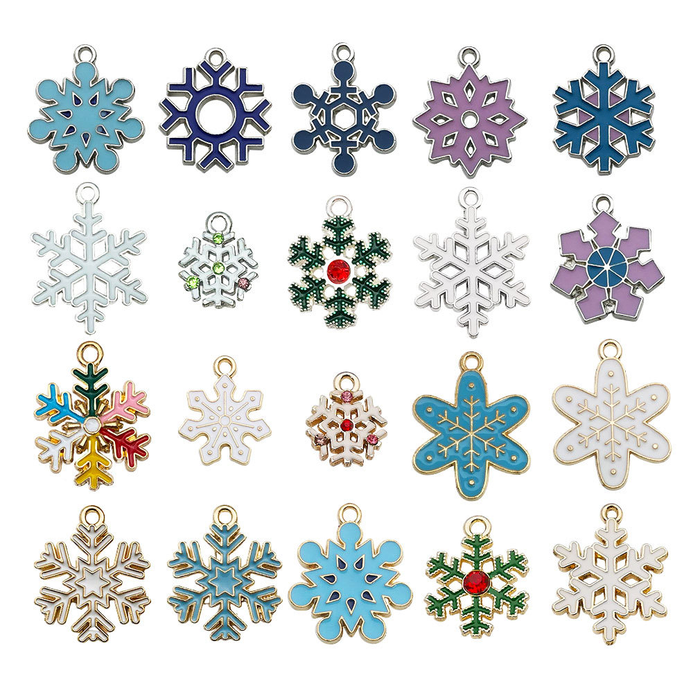 Mix 20 oil dripping snowflake set-20 styles 1 piece each-31g-sn977