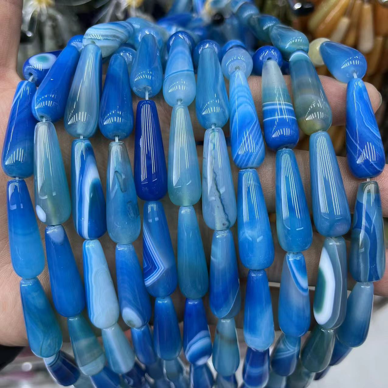 Striped blue agate