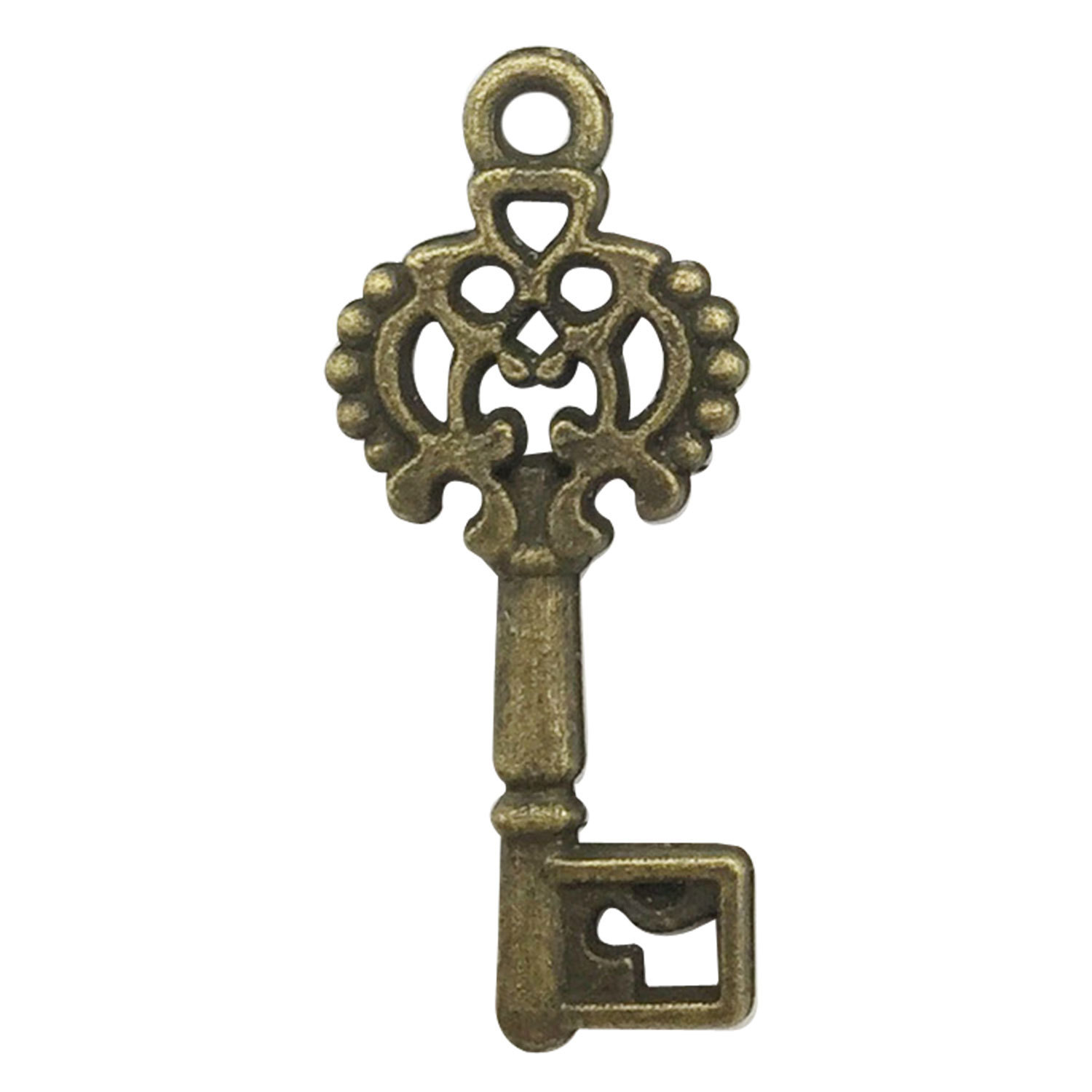 1 antique bronze-and-flower key 12x28mm-1g-788