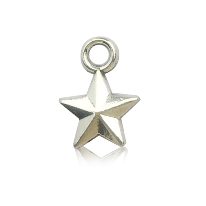 1 antique silver five-pointed star 8x11mm-0.4g-5082