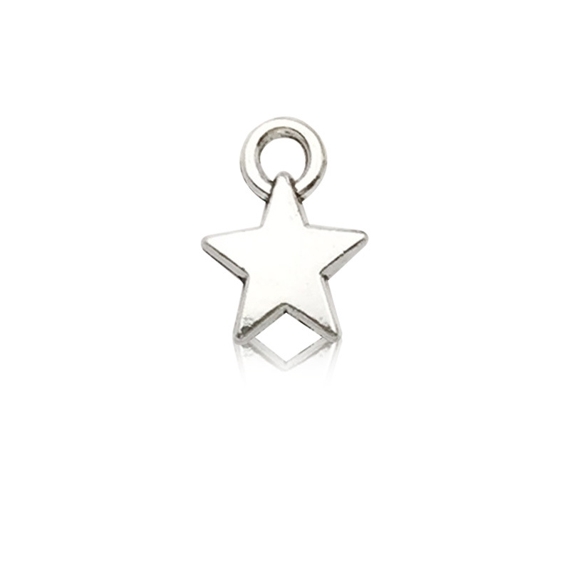 1 antique silver five-pointed star 9 × 12mm-0.7g-5812