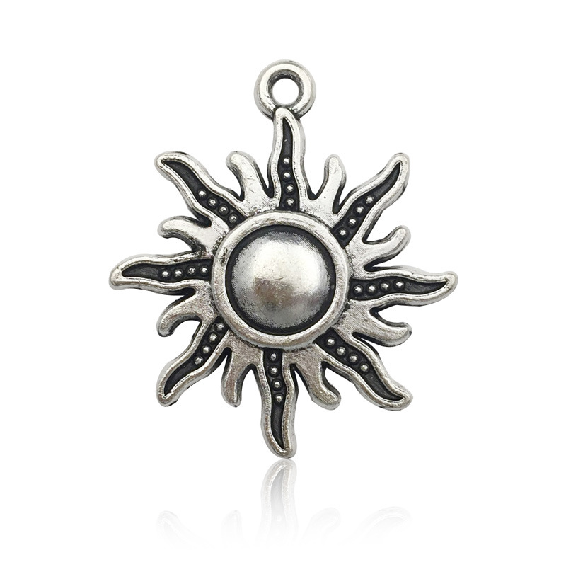 1 antique Silver Sun 25 × 28mm-1.6g-7187