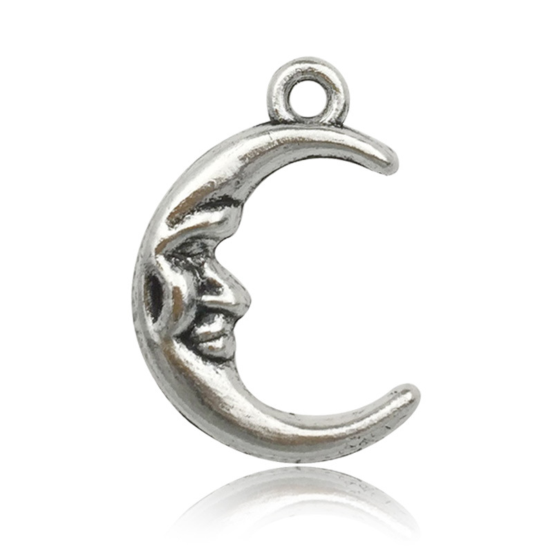 1 antique Silver Moon 15 × 22mm-2g-7698