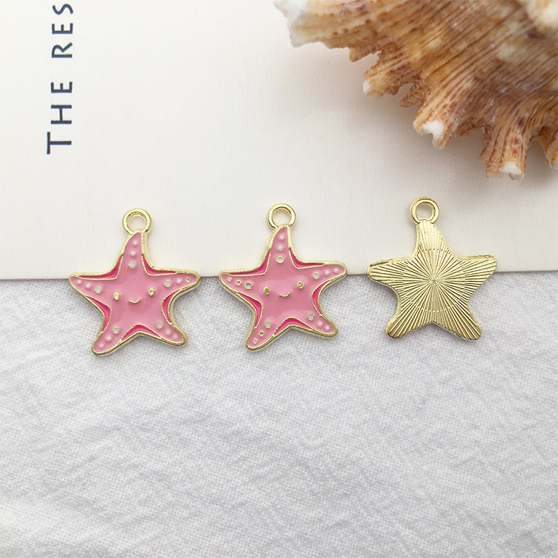 1 pink starfish 17x19mm-1g-14921