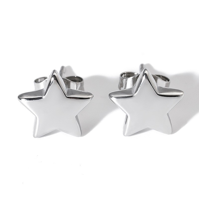 Silver star earrings