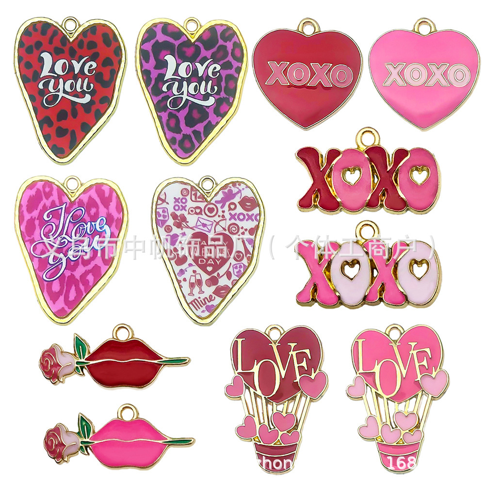 Mix 12 oil dripping valentine s day set-12 styles 1 piece each-sn1050