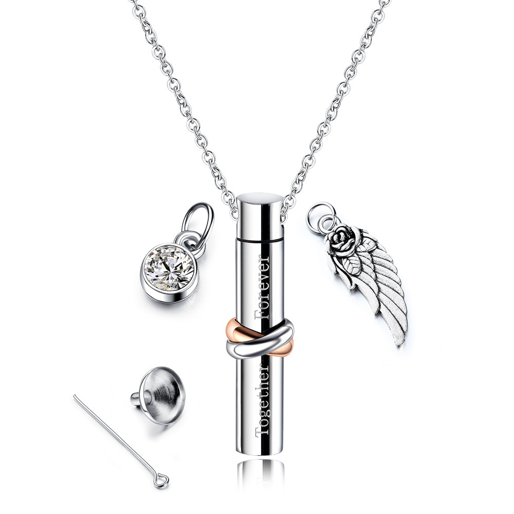 [1520] necklace wings zircon accessories funnel tool