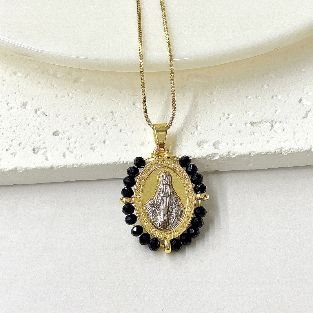 Black two-tone female necklace pendant