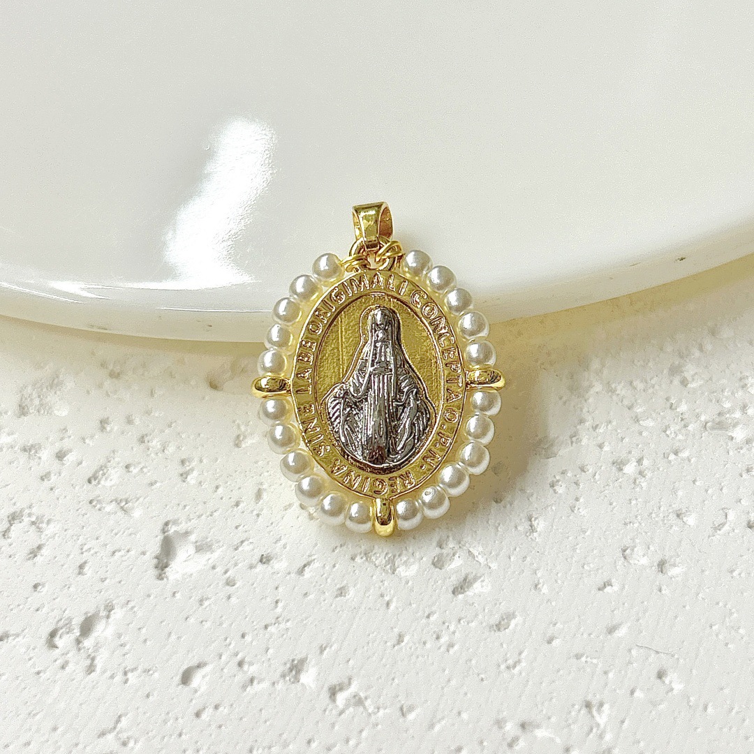 Imitation pearl two-color virgin pendant