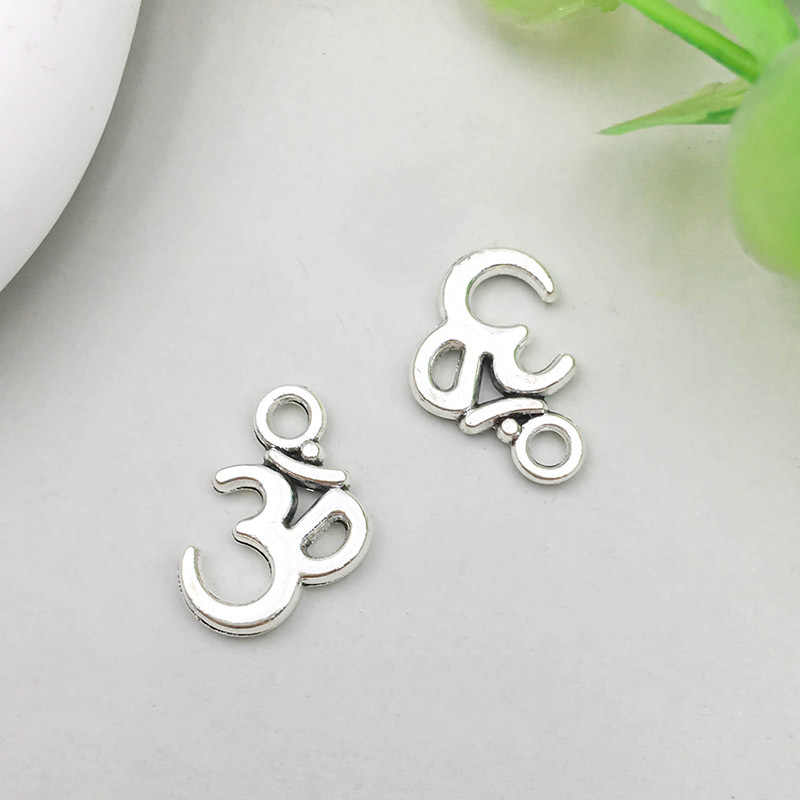 1 antique silver Small size yoga symbol 11*15mm-0.9g-5968