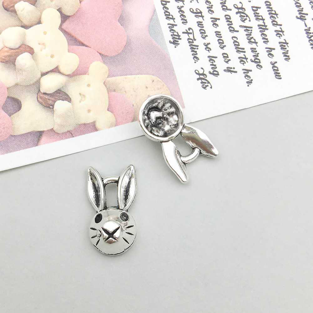 antique silver rabbit head 8*14mm-0.7g-5887