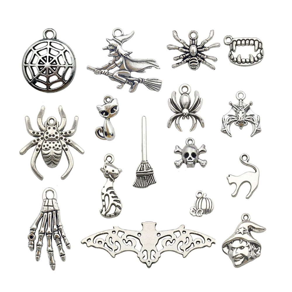 Mix 15 antique silver Halloween series-sn35