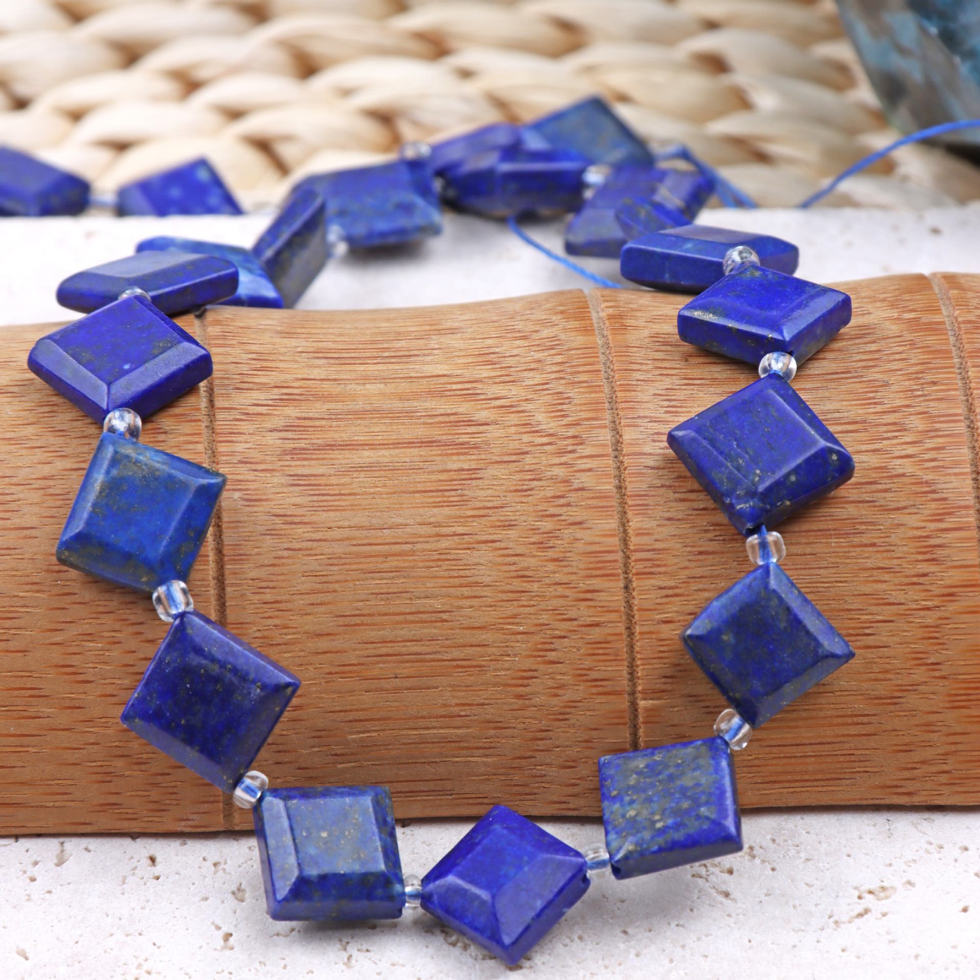 Lapis gold 10mm/strip, about 26 pieces