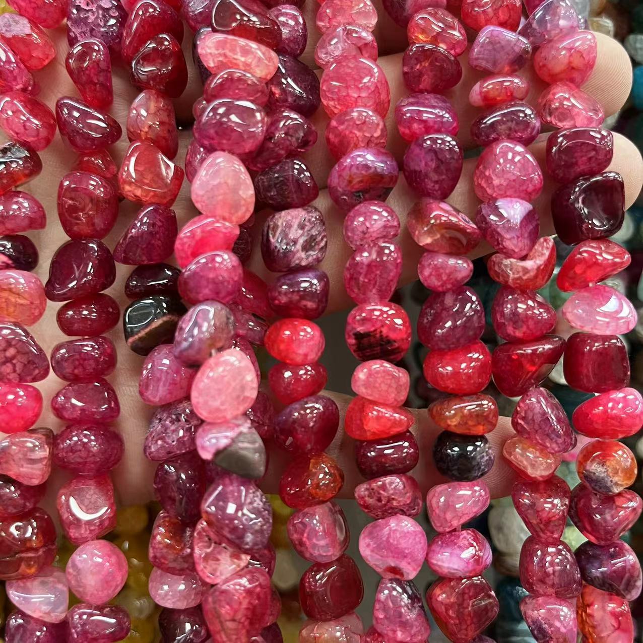 Cracked rose red agate