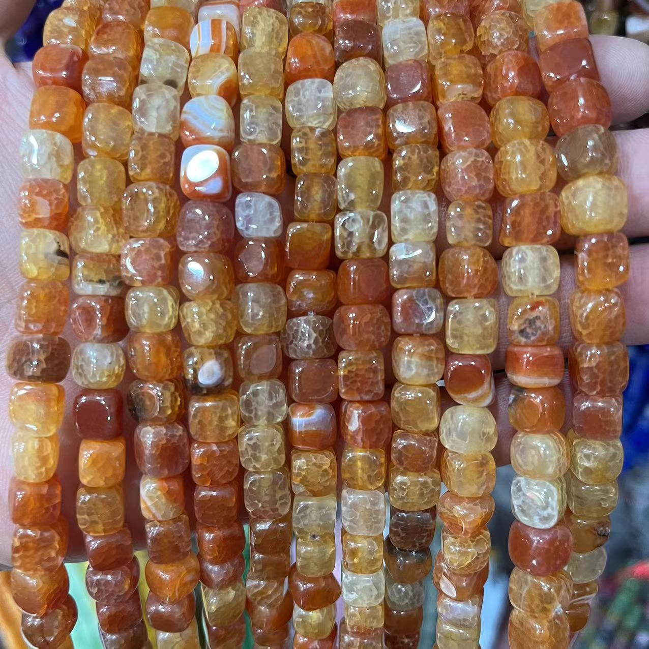 Orange cracked agate