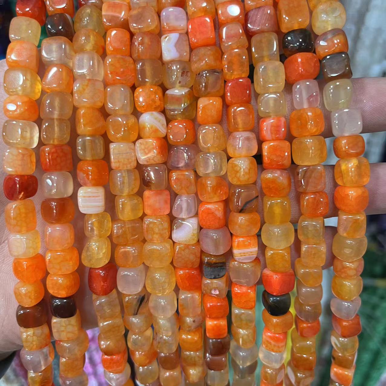 Orange cracked agate