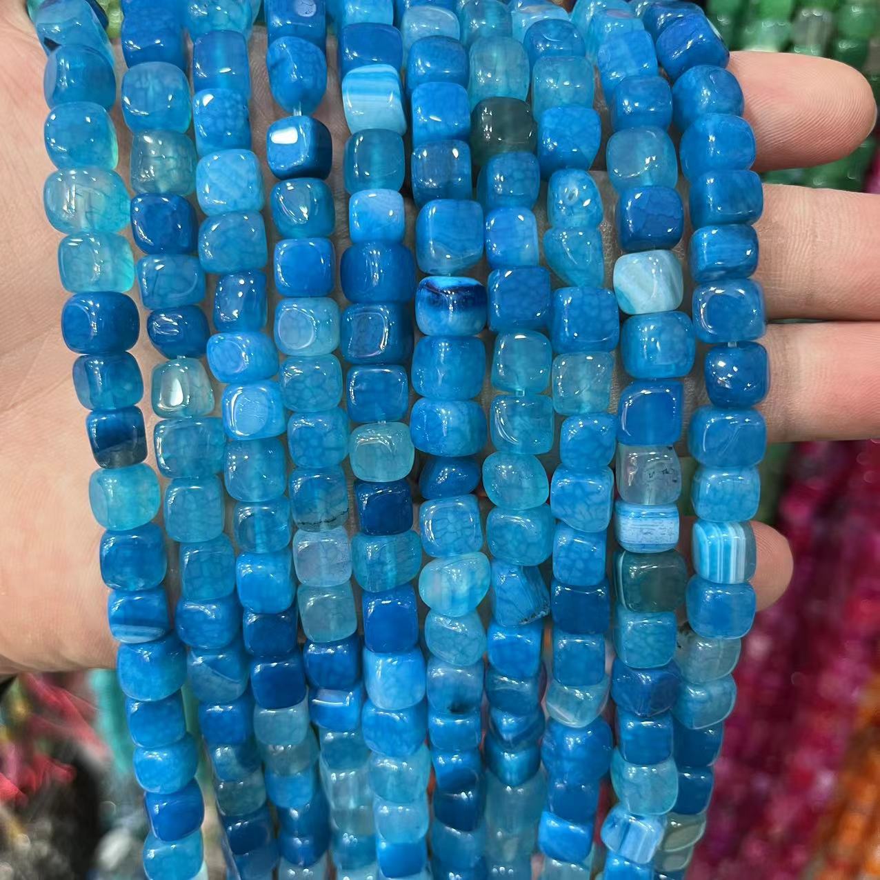 Blue cracked agate