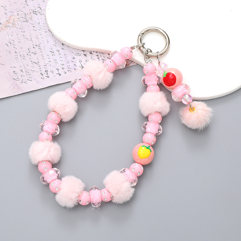 K2667 plush ball pendant pink