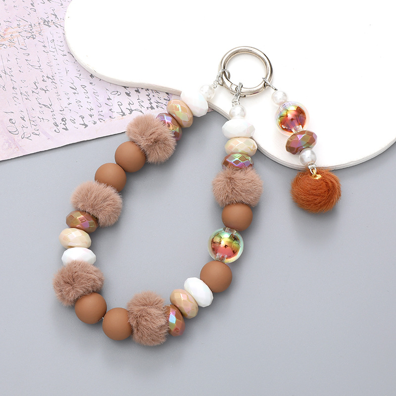 K2670 plush ball pendant Brown