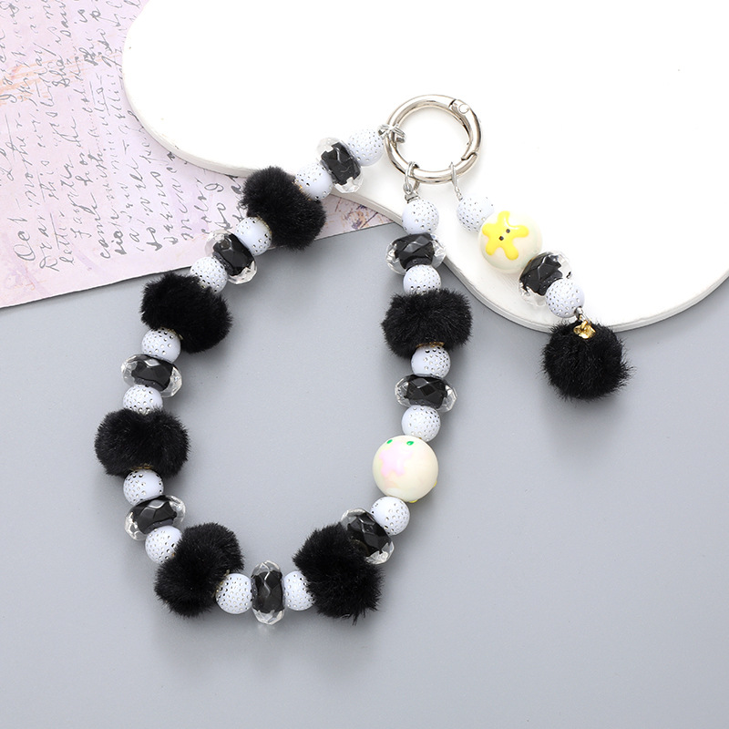 K2671 plush ball pendant Black