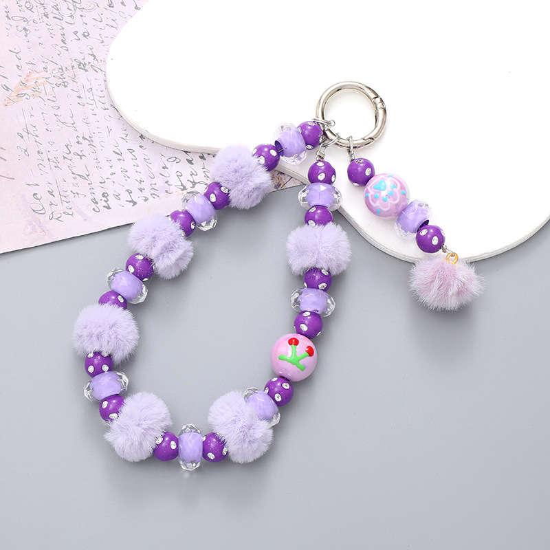 K2672 plush ball pendant purple