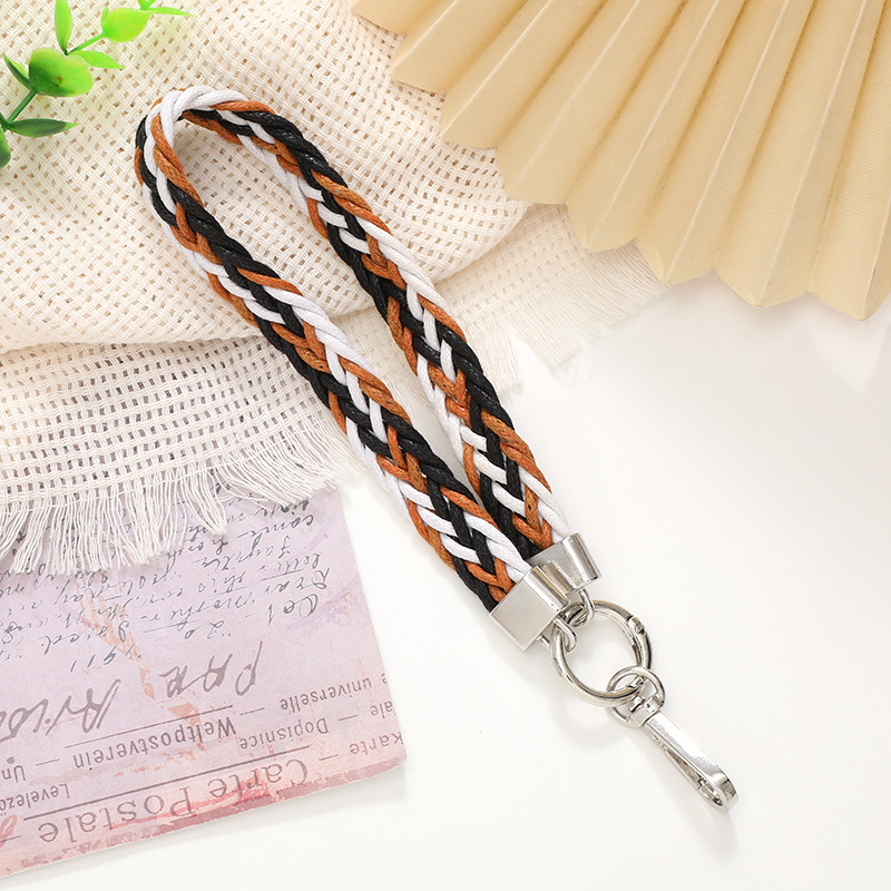 K2501 woven belt pendant black and white Brown