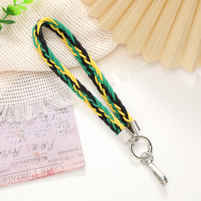 K2503 woven belt pendant yellow green Black