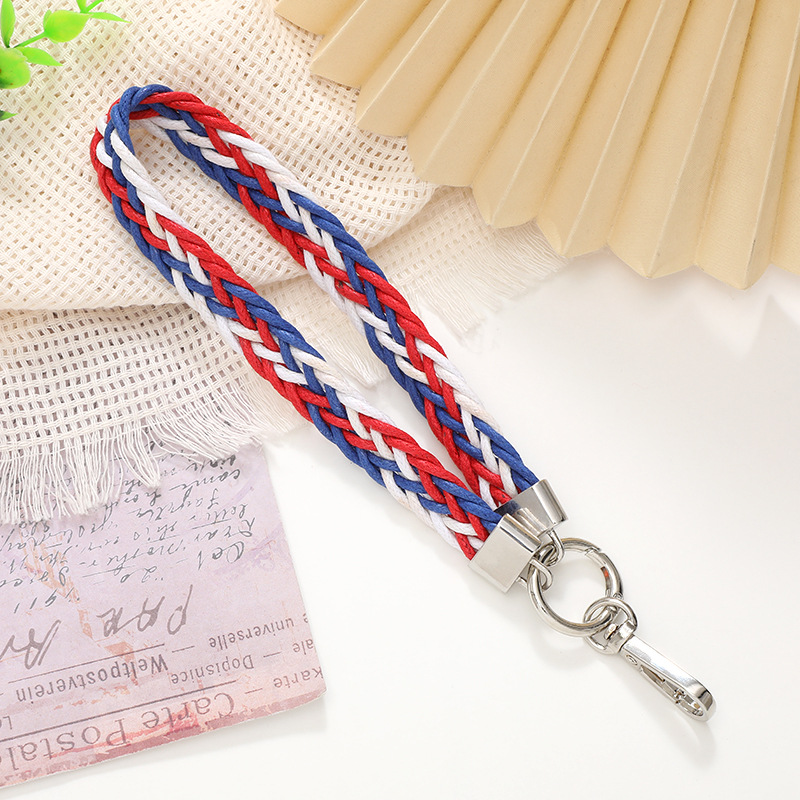 K2507 woven belt pendant red, white and blue