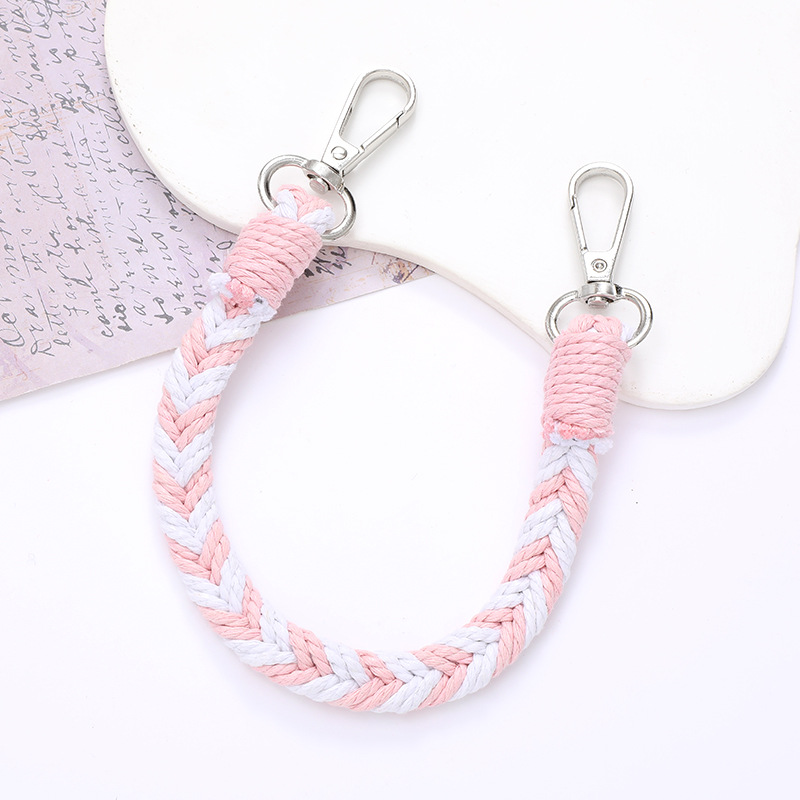 K2637 color matching double buckle portable chain Pink