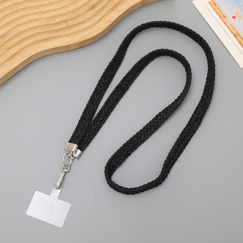 K2480--9-strand woven crossbody chain (black)