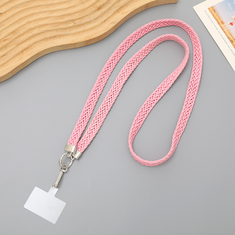 K2481--9-strand woven crossbody chain (pink)