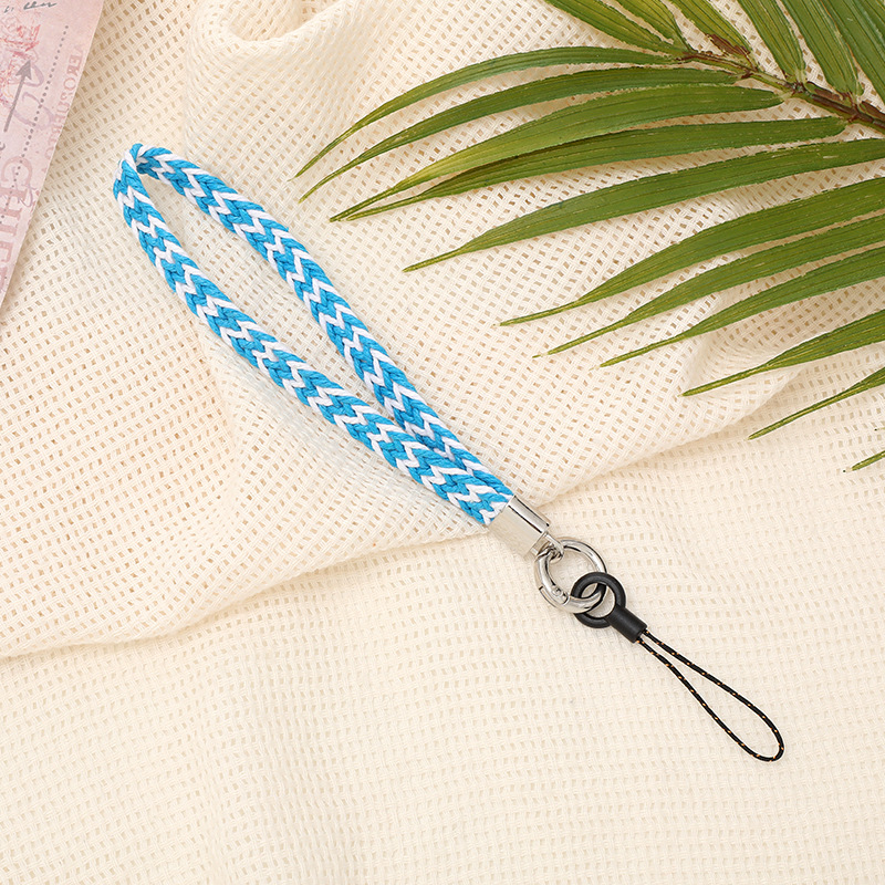 K2583 wide rope braided mobile phone chain Blue