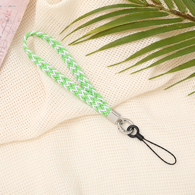 K2577 wide rope woven mobile phone chain Green