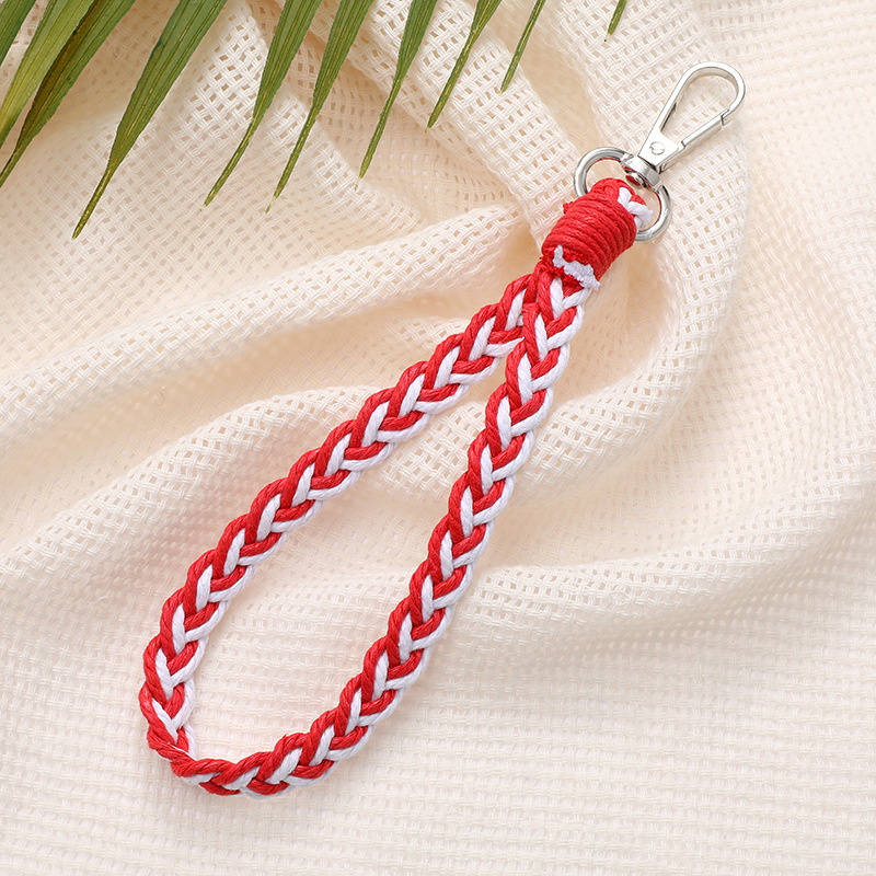 K2612 three-strand braid pendant red and white