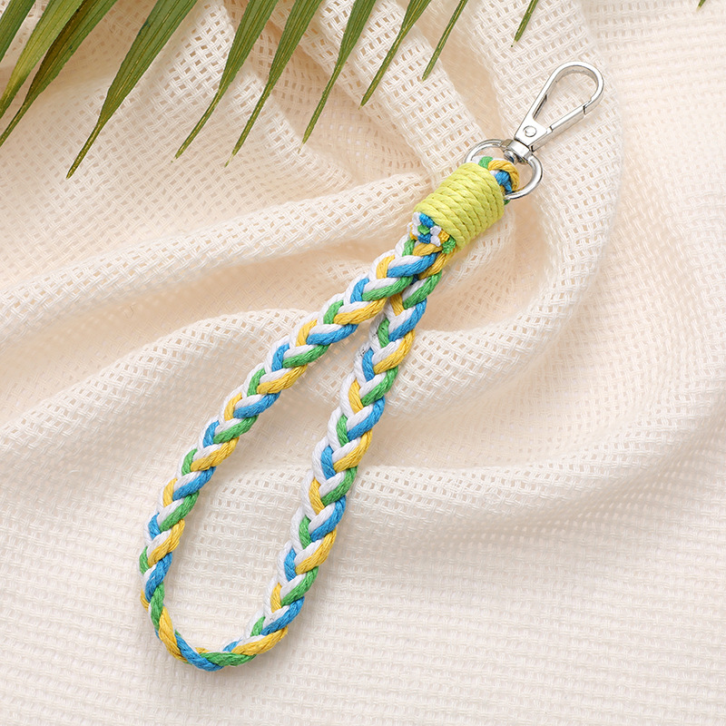 K2613 three-strand braid pendant Yellow Blue White Green