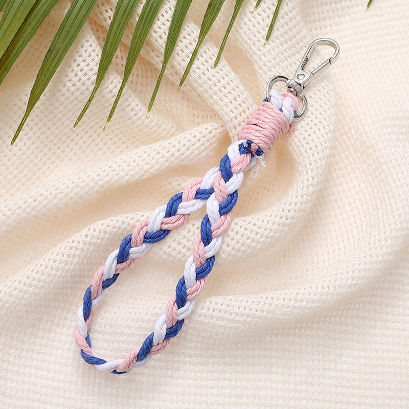 K2615 three-strand braid pendant blue and white Pink