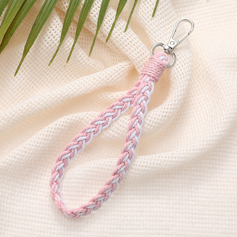 K2618 three-strand braid pendant pink and white