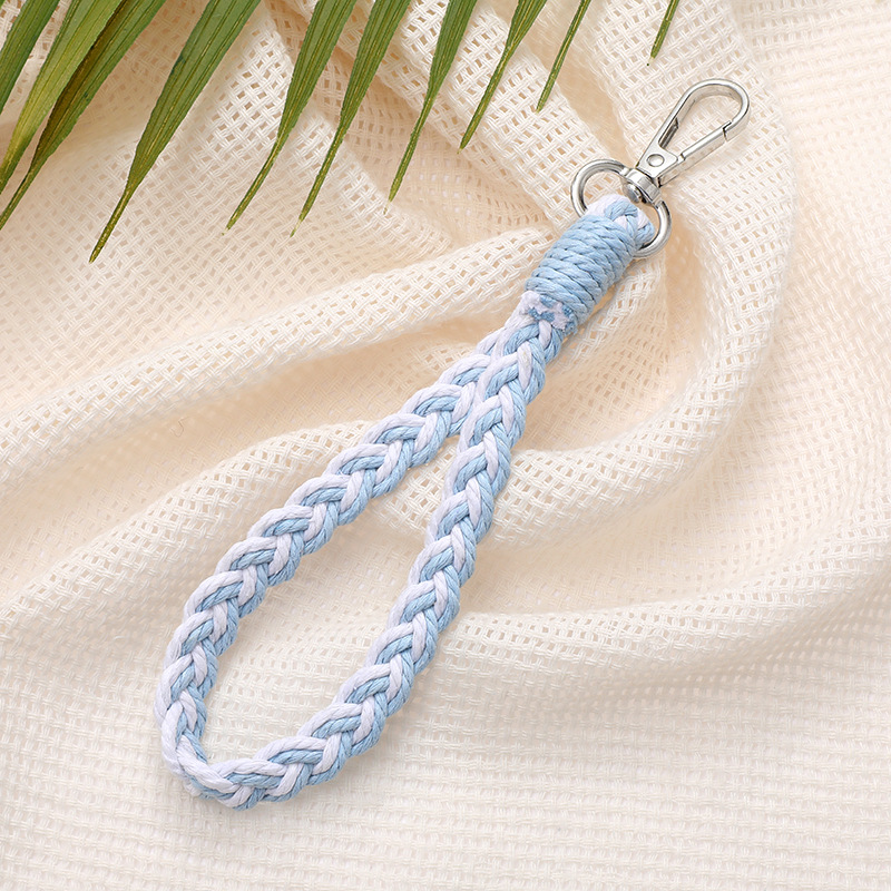 K2619 three-strand braid pendant light blue white