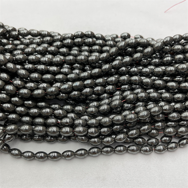 Natural black gallstone rice beads